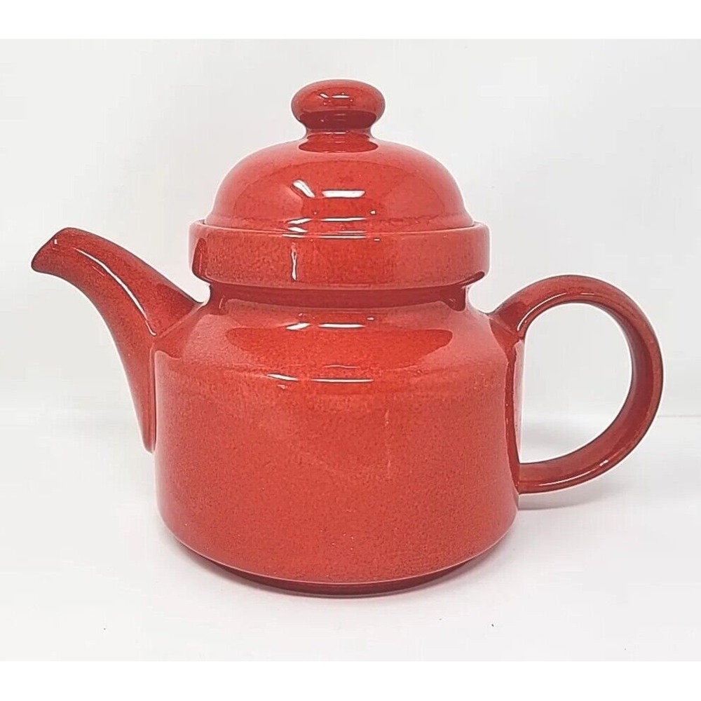 Waechtersbach Teapot Spain Solid Color Red Ceramic Tea Pot Chip U36